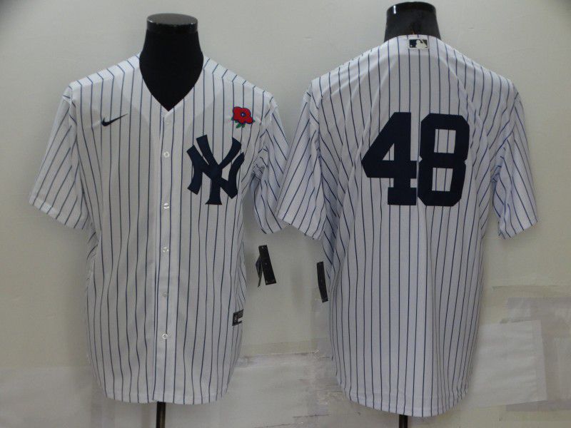 Men New York Yankees 48 No Name White Strip Game 2022 Nike MLB Jersey